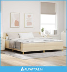 Krevet s oprugama s madracem Krema 200 x 200 cm tkanina - NOVO