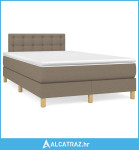 Krevet s oprugama i madracem LED smeđesivi 120x190cm od tkanine - NOVO