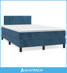 Krevet s oprugama i madracem LED tamnoplavi 120 x 190 cm baršun - NOVO