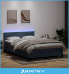 Krevet s oprugama i madracem LED tamnosivi 160x210 cm baršunasti - NOV