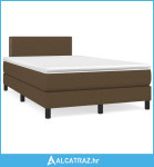 Krevet s oprugama i madracem LED tamnosmeđi 120x190 cm tkanina - NOVO