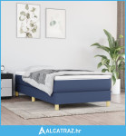 Krevet s oprugama i madracem plavi 100 x 200 cm od tkanine - NOVO