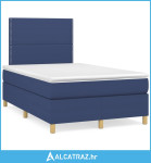 Krevet s oprugama i madracem plavi 120 x 190 cm od tkanine - NOVO
