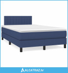 Krevet s oprugama i madracem plavi 120 x 190 cm od tkanine - NOVO