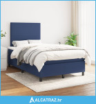 Krevet s oprugama i madracem plavi 120 x 200 cm od tkanine - NOVO