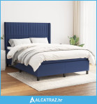 Krevet s oprugama i madracem plavi 140x200 cm od tkanine - NOVO