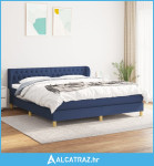 Krevet s oprugama i madracem plavi 180x200 cm od tkanine - NOVO