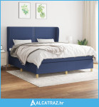 Krevet s oprugama i madracem plavi 180x200 cm od tkanine - NOVO