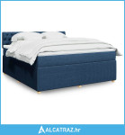 Krevet s oprugama i madracem plavi 180x200 cm od tkanine - NOVO