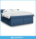 Krevet s oprugama i madracem plavi 180x200 cm od tkanine - NOVO