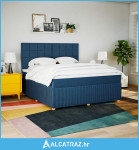 Krevet s oprugama i madracem plavi 180x200 cm od tkanine - NOVO