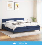 Krevet s oprugama i madracem plavi 200 x 200 cm od tkanine - NOVO