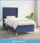 Krevet s oprugama i madracem plavi 90 x 200 cm od tkanine - NOVO