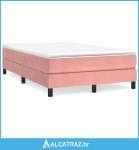 Krevet s oprugama i madracem ružičasti 120 x 190 cm baršunasti - NOVO