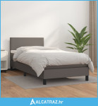 Krevet s oprugama i madracem sivi 80 x 200 cm od umjetne kože - NOVO