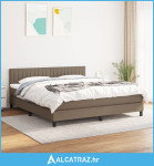 Krevet s oprugama i madracem smeđesivi 160x200 cm tkanina - NOVO