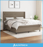 Krevet s oprugama i madracem smeđesivi 180x200 cm tkanina - NOVO