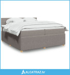 Krevet s oprugama i madracem smeđesivi 200x200 cm od tkanine - NOVO