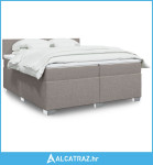 Krevet s oprugama i madracem smeđesivi 200x200 cm od tkanine - NOVO