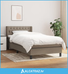 Krevet s oprugama i madracem smeđesivi 90x190 cm od tkanine - NOVO