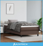 Krevet s oprugama i madracem smeđi 100x200 cm od umjetne kože - NOVO