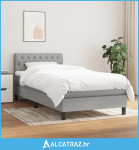 Krevet s oprugama i madracem svjetlosivi 100x200 cm od tkanine - NOVO