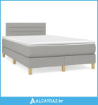 Krevet s oprugama i madracem svjetlosivi 120x190 cm od tkanine - NOVO