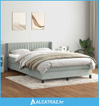 Krevet s oprugama i madracem svjetlosivi 160x220 cm baršunasti - NOVO