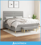 Krevet s oprugama i madracem svjetlosivi 180x200 cm od tkanine - NOVO