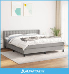 Krevet s oprugama i madracem svjetlosivi 180x200 cm od tkanine - NOVO