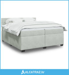 Krevet s oprugama i madracem svjetlosivi 200x200 cm baršunasti - NOVO