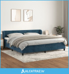 Krevet s oprugama i madracem tamnoplavi 200x200 cm baršunasti - NOVO