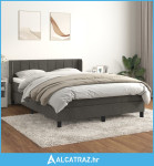 Krevet s oprugama i madracem tamnosivi 140x190 cm baršunasti - NOVO