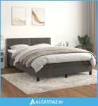 Krevet s oprugama i madracem tamnosivi 140x190 cm baršunasti - NOVO