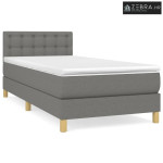 Boxspring - Krevet s oprugama i madracem tamnosivi 90 x 190 cm od tkan