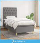 Krevet s oprugama i madracem tamnosivi 90x200 cm od tkanine - NOVO