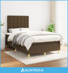 Krevet s oprugama i madracem tamnosmeđi 120 x 200 cm od tkanine - NOVO