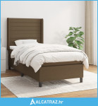 Krevet s oprugama i madracem tamnosmeđi 80x200 cm od tkanine - NOVO