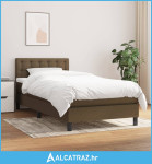 Krevet s oprugama i madracem tamnosmeđi 80x200 cm od tkanine - NOVO