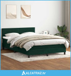 Krevet s oprugama i madracem tamnozeleni 160x210 cm baršunasti - NOVO