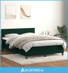 Krevet s oprugama i madracem tamnozeleni 160x210 cm baršunasti - NOVO