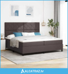 Krevet s opružnim boxom s madracem i LED-om tamnosmeđi 200x200 cm, tka