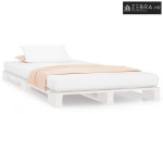 Krevet od paleta bijeli 90x190 cm od masivne borovine mali - Bijela 90