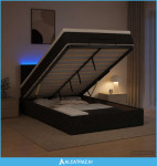 Krevet od pjene s madracem i LED-om Crna 120 x 200 cm Tkanina - NOVO