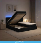 Krevet od pjene s madracem i LED-om Crna 160 x 200 cm Tkanina - NOVO