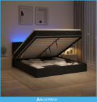 Krevet od pjene s madracem i LED-om Crna 160 x 200 cm Tkanina - NOVO