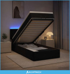 Krevet od pjene s madracem i LED-om Crna 90 x 190 cm Baršun - NOVO