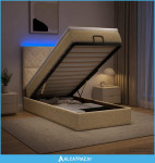 Krevet od pjene s madracem i LED-om Krem 80 x 200 cm Tkanina - NOVO