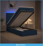 Krevet od pjene s madracem i LED-om Plava 100 x 200 cm Tkanina - NOVO