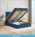 Krevet od pjene s madracem i LED-om Plava 120 x 200 cm Tkanina - NOVO